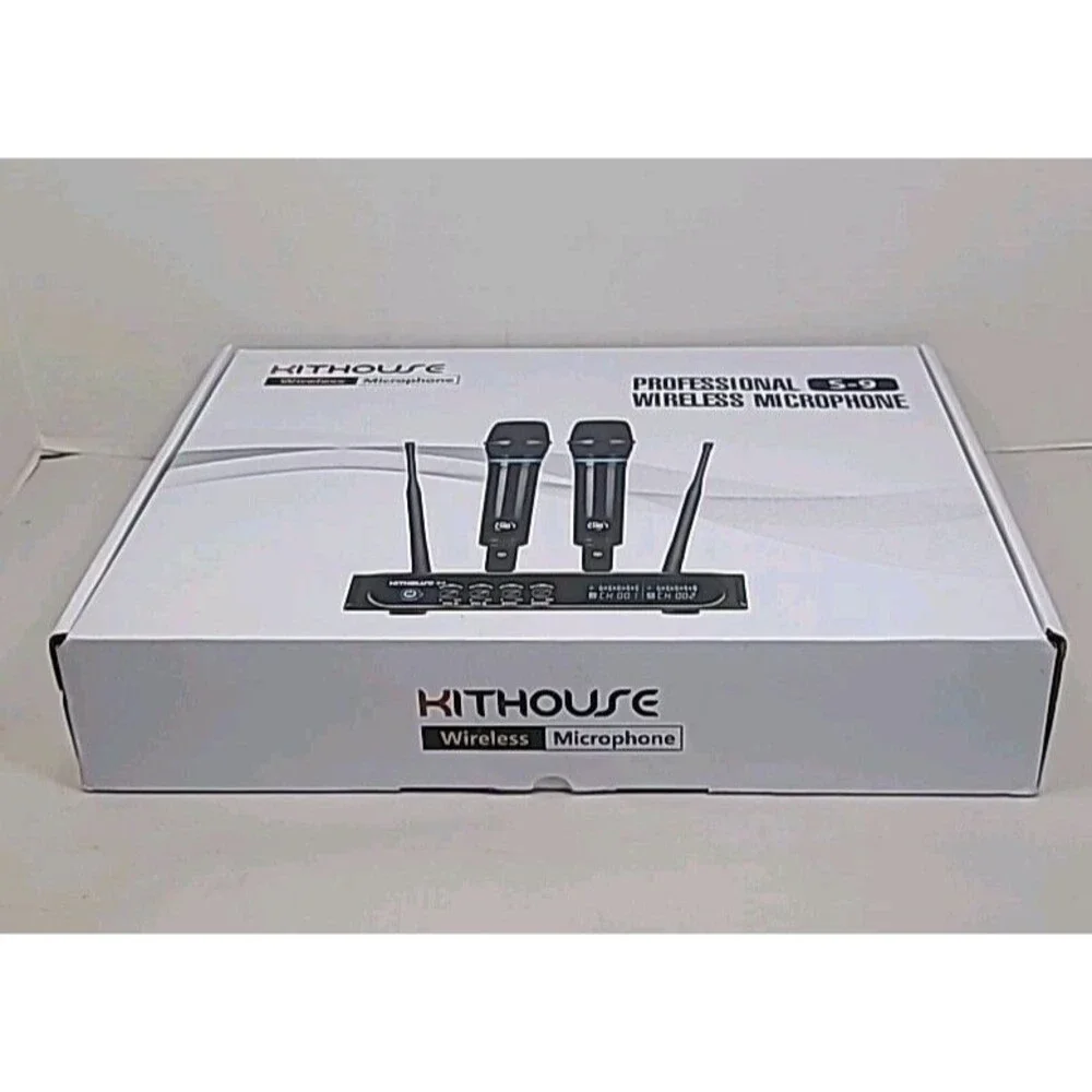 Kithouse S9 UHF Rechargeable Wireless Microphone System Karaoke Microphone
